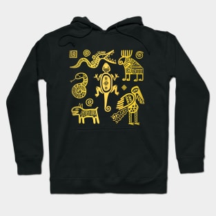 Mexican golden symbols Hoodie